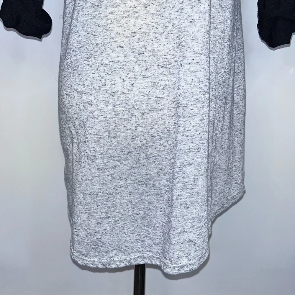 MOA MOA Gray Black Crew Neck Raglan Shirt Small Aztec Front Pocket - Picture 8 of 12